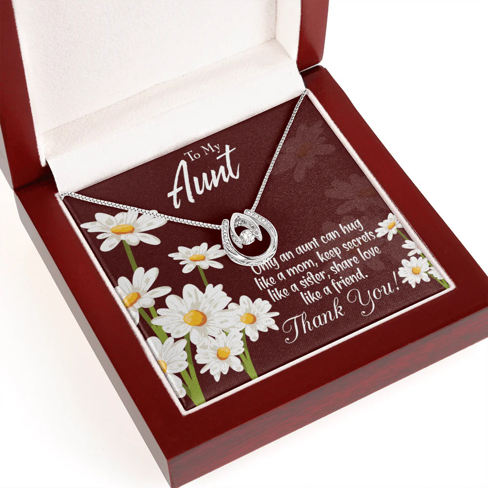Aunt Like Mom Lucky Horseshoe Necklace Luxury Box